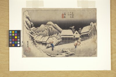Kanbara, Gece Karı (renkli gravür) by Ando or Utagawa Hiroshige