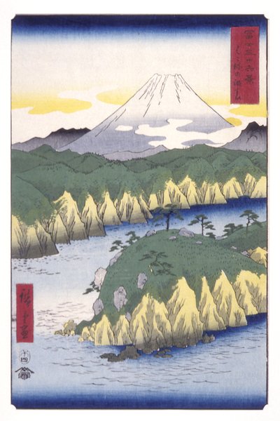 Lake At Hakone (Hakone No Kosui) (renkli tahta baskı) by Ando or Utagawa Hiroshige