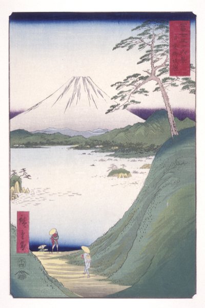 Kai Eyaletinde Misaka Geçidi (Kai Misakagoe) (renkli tahta baskı) by Ando or Utagawa Hiroshige