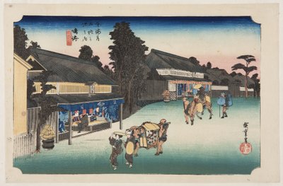 Narumi: Ünlü Arimatsu Chie d Fabri c (Narumi, Meibutsu Arimatsu Shibori) by Ando or Utagawa Hiroshige