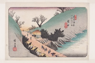 16, Annaka (renkli tahta baskı) by Ando or Utagawa Hiroshige