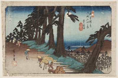 26, Mochizuki (renkli tahta baskı) by Ando or Utagawa Hiroshige