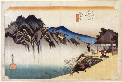 Sakanoshita (renkli gravür) by Ando or Utagawa Hiroshige