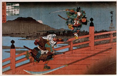 Samuray Savaşı Japon Hiroshige Utagawa (1797-1858) tarafından baskı. 19. yüzyıl. Paris, Guimet Müzesi, Ulusal Asya Sanatları Müzesi by Ando or Utagawa Hiroshige