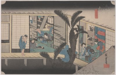 Bir Handaki Sahne by Ando or Utagawa Hiroshige