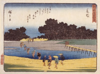 İstasyon 23, Fujieda (renkli tahta baskı) by Ando or Utagawa Hiroshige