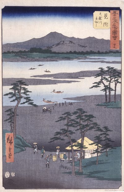 İstasyon 29, Mitsuke (renkli tahta baskı) by Ando or Utagawa Hiroshige