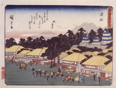 İstasyon 30, Hamamatsu (renkli tahta baskı) by Ando or Utagawa Hiroshige