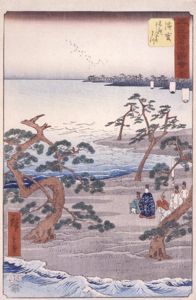 İstasyon 30, Hamamatsu (renkli tahta baskı) by Ando or Utagawa Hiroshige