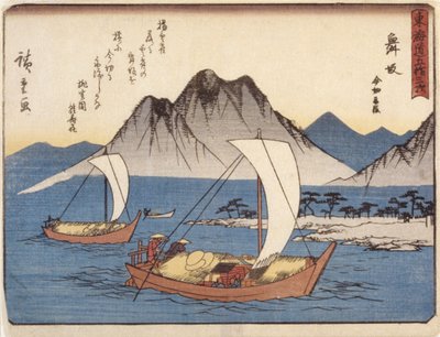 İstasyon 31, Maisaka (renkli tahta baskı) by Ando or Utagawa Hiroshige