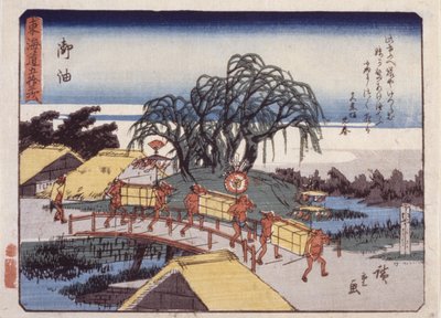 İstasyon 36, Göyü; Kyoka Tokaido Serisi (renkli tahta baskı) by Ando or Utagawa Hiroshige