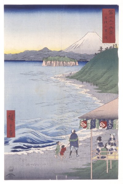 Sagami Eyaletindeki Seven-Ri Plajı (Sagami Shichi-Ri Ga Hama) (renkli tahta baskı) by Ando or Utagawa Hiroshige