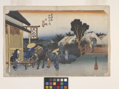 Totsuka, Motomachi-Betsudo (renkli tahta baskı) by Ando or Utagawa Hiroshige