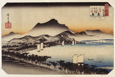 Awazu'da Hava Temizliği (renkli tahta baskı) by Ando or Utagawa Hiroshige