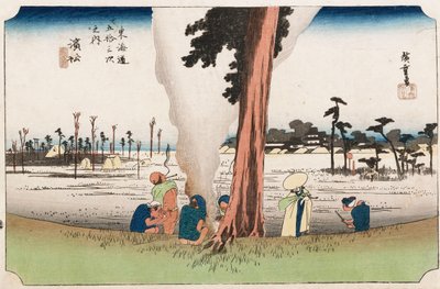Kış Manzarası, Hamamatsu, "Tokaido'nun Elli Üç İstasyonu" serisinden, c.1834 by Ando or Utagawa Hiroshige
