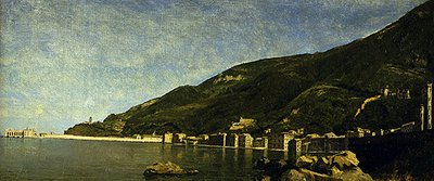 Napoli yakınlarındaki Castellamare (tuval üzerine yağlı boya) by André (attr. to) Giroux