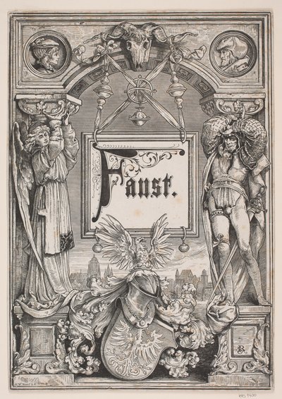 "Faust"un bir baskısı için başlık sayfası ve Vinyet, Münih 1884 by André Bork