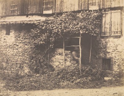 [Çerlis Altında Adam ile Rustik Bina], yak. 1853. by André Giroux