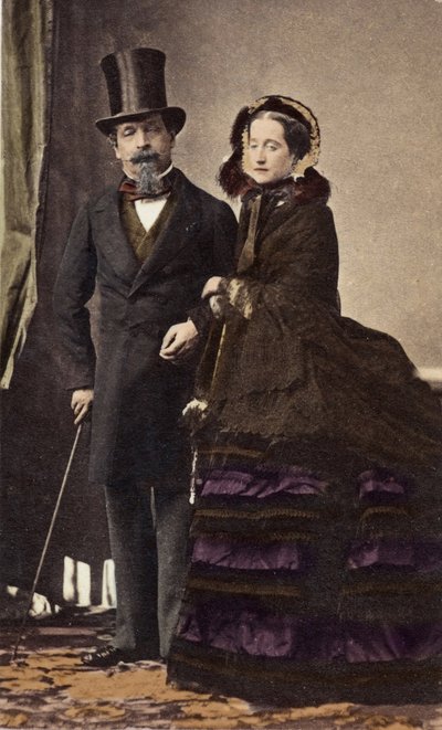 Napolyon III ve İmparatoriçe Eugenie, Disderi (1819-1889) - yaklaşık 1865 - Dijital boyama by Andre Adolphe Eugene Disderi