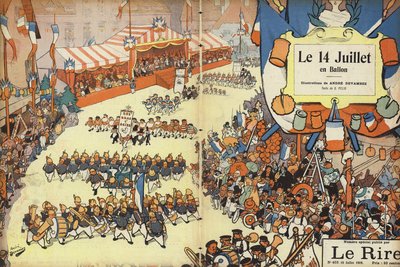 Bastille Günü geçit töreni, Le Rire için illüstrasyon by Andre Devambez
