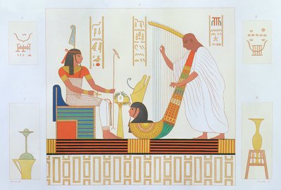 Arps Odasından Dekorasyon, Doğu Mezarı, Byban el Molouk, Thebes, Edmonde Francois Jomard tarafından 