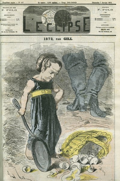 1872, küçük bir kız çatlak sepetine bakıyor. Gill
