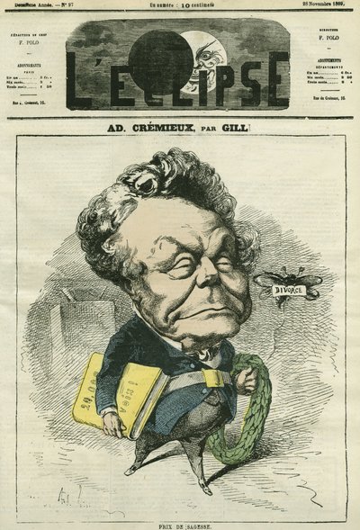 Adolphe Cremieux (1796-1880), avukat, politikacı ve İsrail Evrensel İttifakı başkanı. 28 Kasım Gill