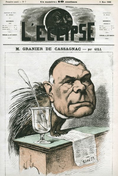 Adolphe de Granier de Cassagnac (1808-1880), Fransız gazeteci ve politikacı. Gill, 8 Mart “” L