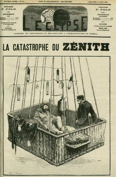 Hava balonu kazası, Zenith, 15 Nisan by Andre Gill
