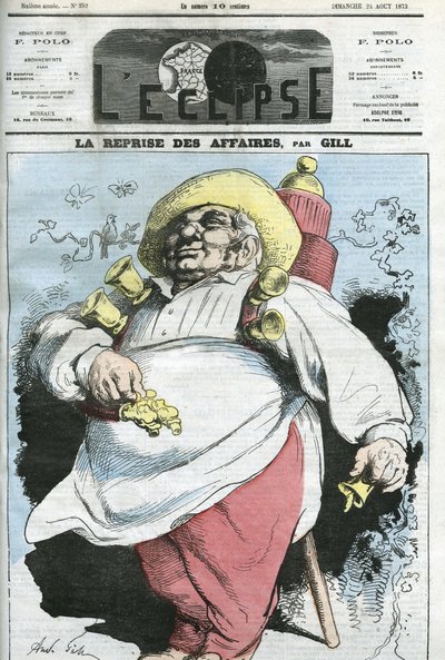 Karikatür ““işe yeniden başlama””. Gill