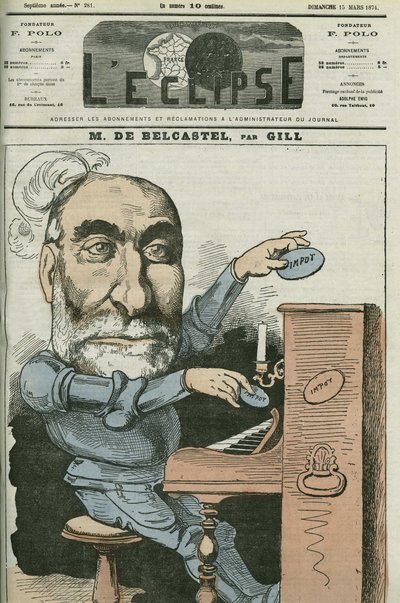 Gabriel de Belcastel (1821-1890), Fransız politikacı tarafından karikatür. Gill