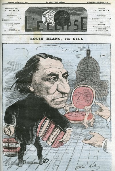 Karikatür Louis Blanc (1811-1882), Fransız politikacı ve tarihçi. Gill