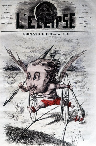 Gustave Doré. Fransız ressam ve ressam (1832-1883). Karikatür DeGill. Tutulma. by Andre Gill