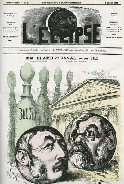 Jules Louis Joseph Brame (1808-1878) Fransız politikacı ve Louis Emile Javal (1839-1907), Fransız siyaset adamı. Gill