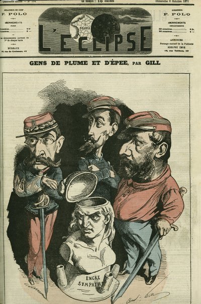 Kalem ve kılıcın adamları: Louis Leon Faidherbe (1818-1889), Fransız ordusu, Camille Cremer (1840-1876), Fransız general ve Philippe Toussaint Joseph Bordone (1821-1892), doktor ve askeri. Gill