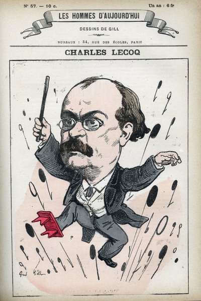 Alexandre Charles Lecocq (1832-1918), Fransız bestecinin portresi. Gill, Paris