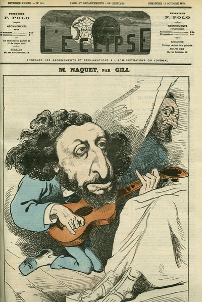 Alfred Naquet (1834-1916), Fransız politikacı portresi. Gill