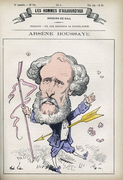 Arsene Houssaye (1815-1896), Fransız edebiyatçının portresi. Gill, Paris