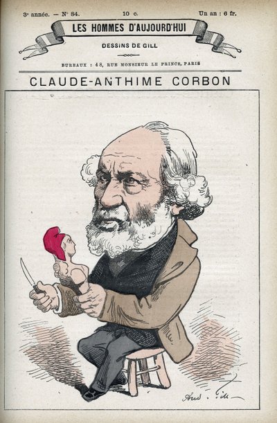Claude Anthime Corbon (1808-1891), Fransız Senatör portresi. "Bugünün Adamları"nda Gill