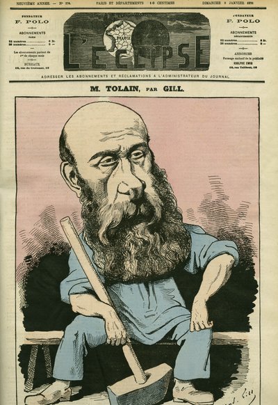 Henri Louis Tolain (1828-1897), Fransız oymacı ve politikacı portresi. Gill