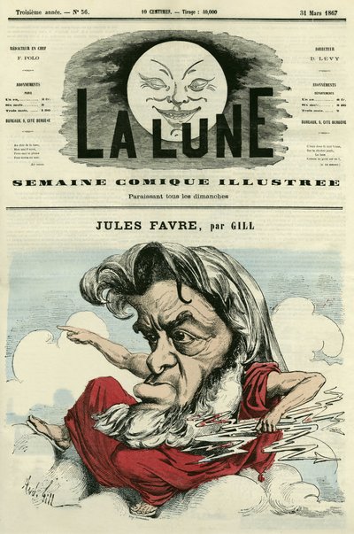 Jules Favre (1809-1880), Fransız hukukçu ve politikacı portresi. Gill