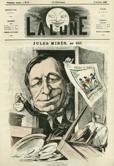 Jules Mires'in (1809-1871), Fransız sanayici portresi. Gill'in karikatürü, 6 Ekim'de "Ay"da by Andre Gill