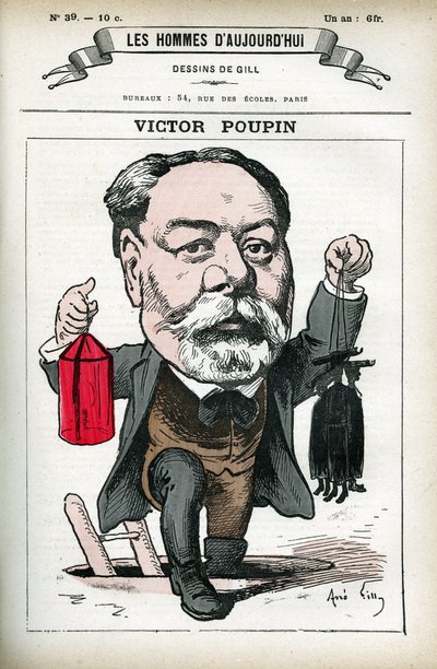 Victor Poupin (1838-1906), Fransız politikacı portresi. Gill
