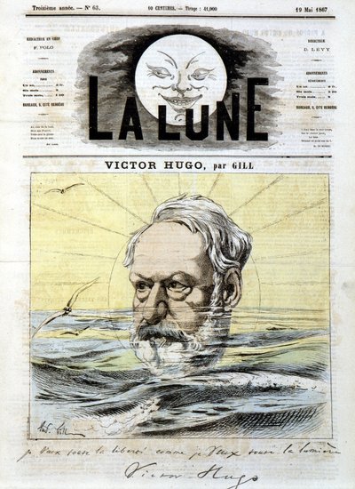 Victor Hugo - Gill tarafından, 19/05/1867 tarihli “” La Lune”de by Andre Gill