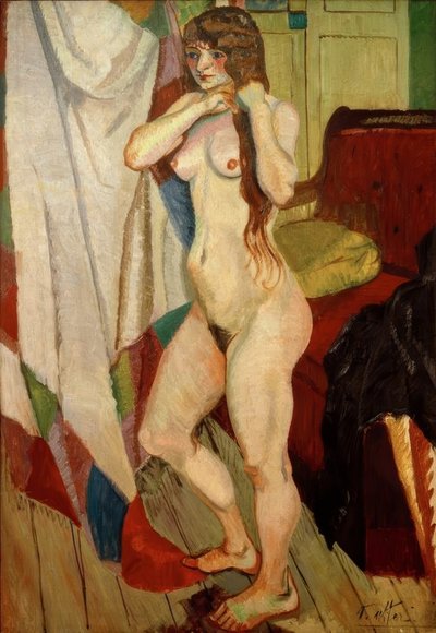 Suzanne Valadon saçını yapıyor by Andre Utter