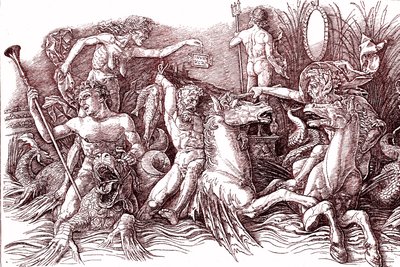 Andrea MANTEGNA'dan (1431-1506) sonra Deniz Tanrıları Savaşı. by Andrea (after) Mantegna
