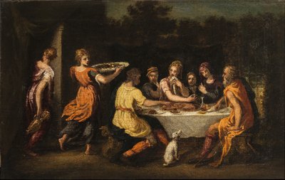 Melekleri çok eğlendirmek (ahşap panel üzerine tuval üzerine yağlıboya) by Andrea Schiavone