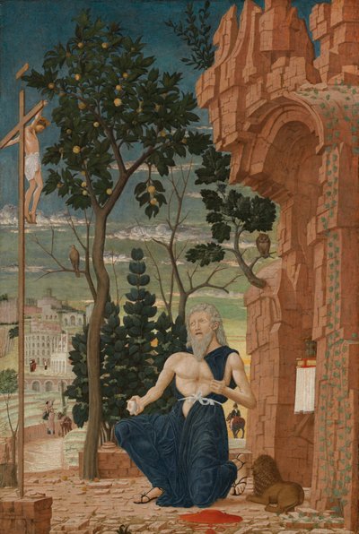 Vahşi Doğada Aziz Jerome, c.1475 (kavak panelindeki tempera) by Andrea (follower of) Mantegna