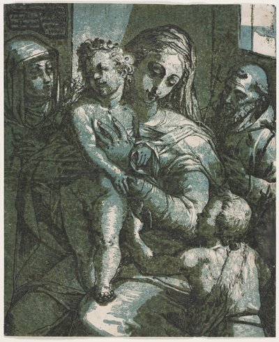 Aziz John, Sienalı Aziz Catherine ve Aziz Francis ile Bakire ve Çocuk by Andrea Andreani