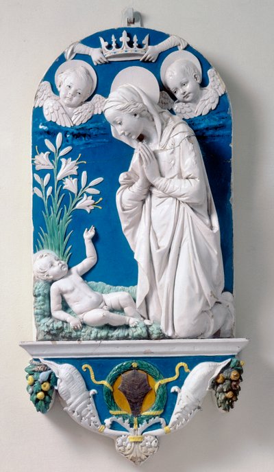 Zambaklar Madonna, Çocuğun Hayranlığı by Andrea Della Robbia